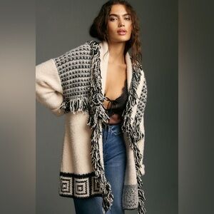 Anthropologie Pilcro Fringe Cardigan Sweater